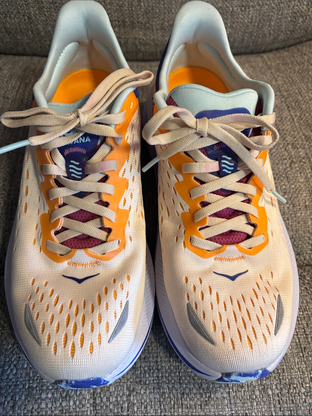 Hoka Kawana 8 Women’s Athletic Running Shoes in Peach & Orange